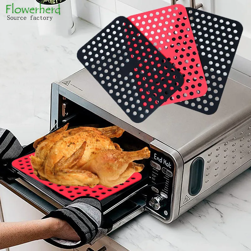 

Rectangular Pad Air Fryer Silicone Mat Oven Steamer Silicone Mat Kitchen Tools