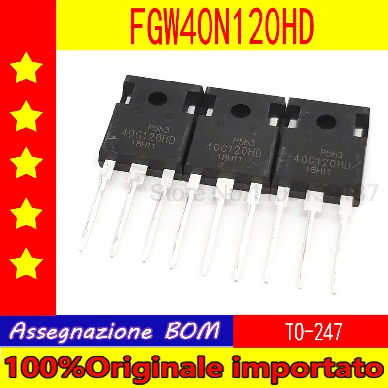 10pcs/lot  40G120HD FGW40N120HD TO-247 transistor IGBT tube 40A 1200V