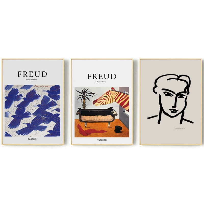 

Freud Abstract Bird Giraffe Line Woman Canvas Art Posters Nordic Music Score Wall Painting Print Picture for Living Room Decor
