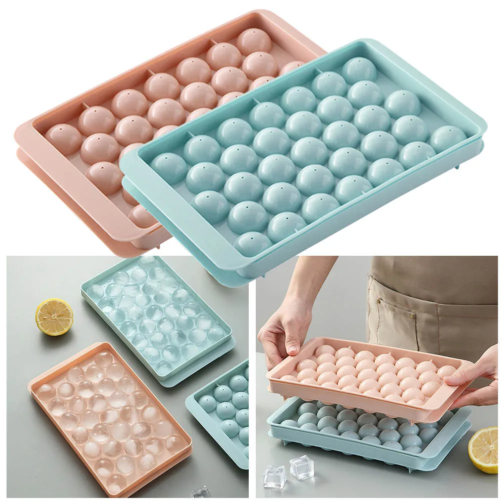 

33 Grid Ice Cube Tray With Lid Ice Cube Mold Circle Ice Cube For Making Cocktail Whiskey Mold Ball Ice Cube Maker Kitchen Acces