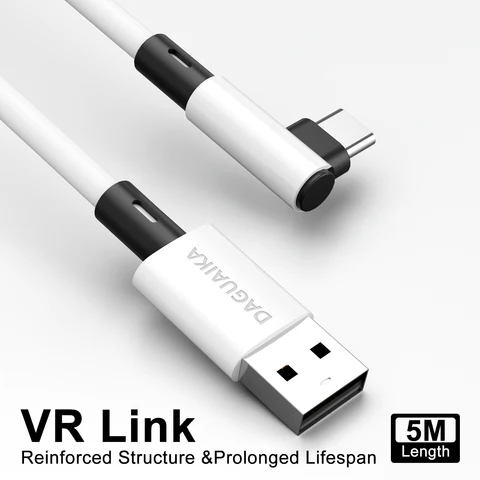 Кабель VR GQZJHOME USB A к Type C 5 м для Quest3/Quest3S, Quest2