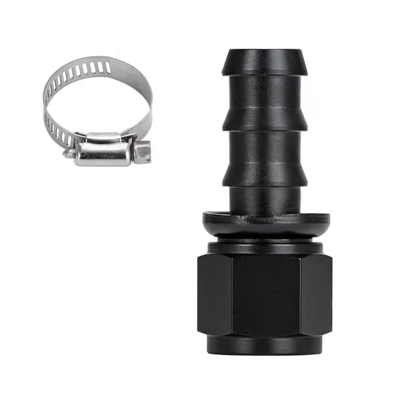 

10AN AN10 AN-10 Straight Fuel Push-on Hose End Fitting Adaptor Aluminum Black