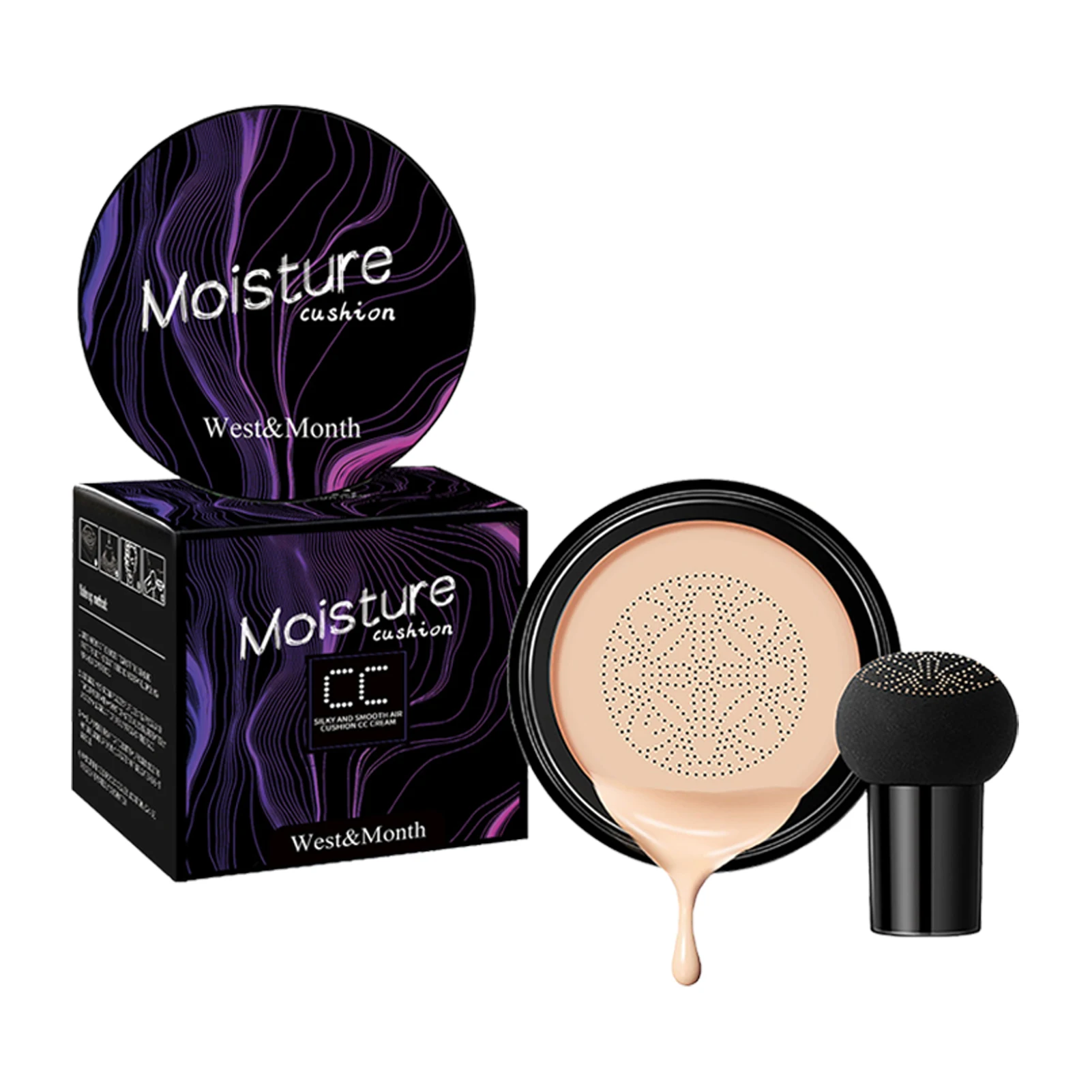 

Sdotter Air Cushion Foundation BB Cream Mushroom Head Air Cushion CC Cream CC Cream For Mature Skin Brighten Long-lasting Oil Co