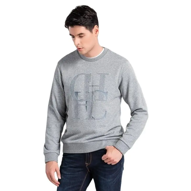 

2023 Autumn Winter Casual Fashion Pure Cotton Round Neck Pullover Sweater Men's Long-sleeved Sports Jacket Men's Hooded Sweater
