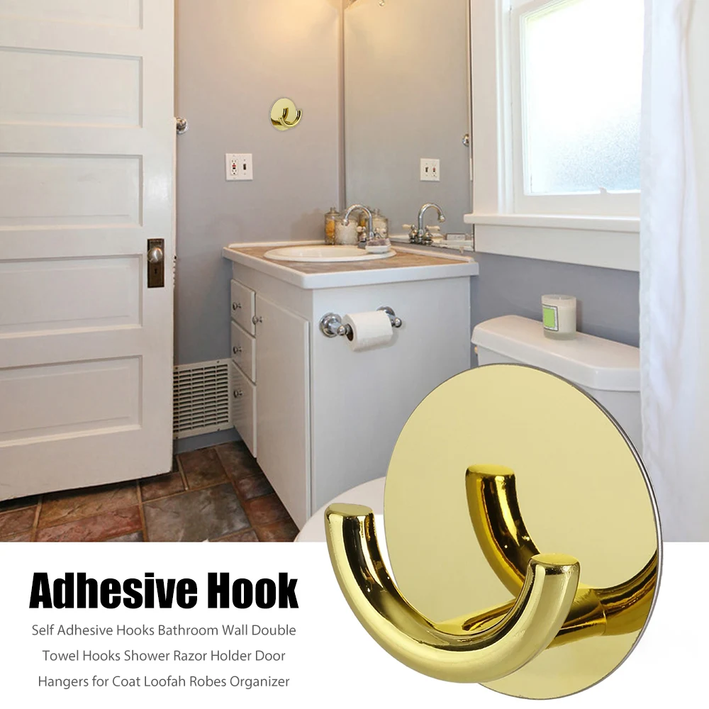 

2pcs Robe Hook Wall Hook Towel Hook For Bathroom Stainless Steel Coat Loofah Hook Rustproof Hook Hanger For Kitchen Hardware