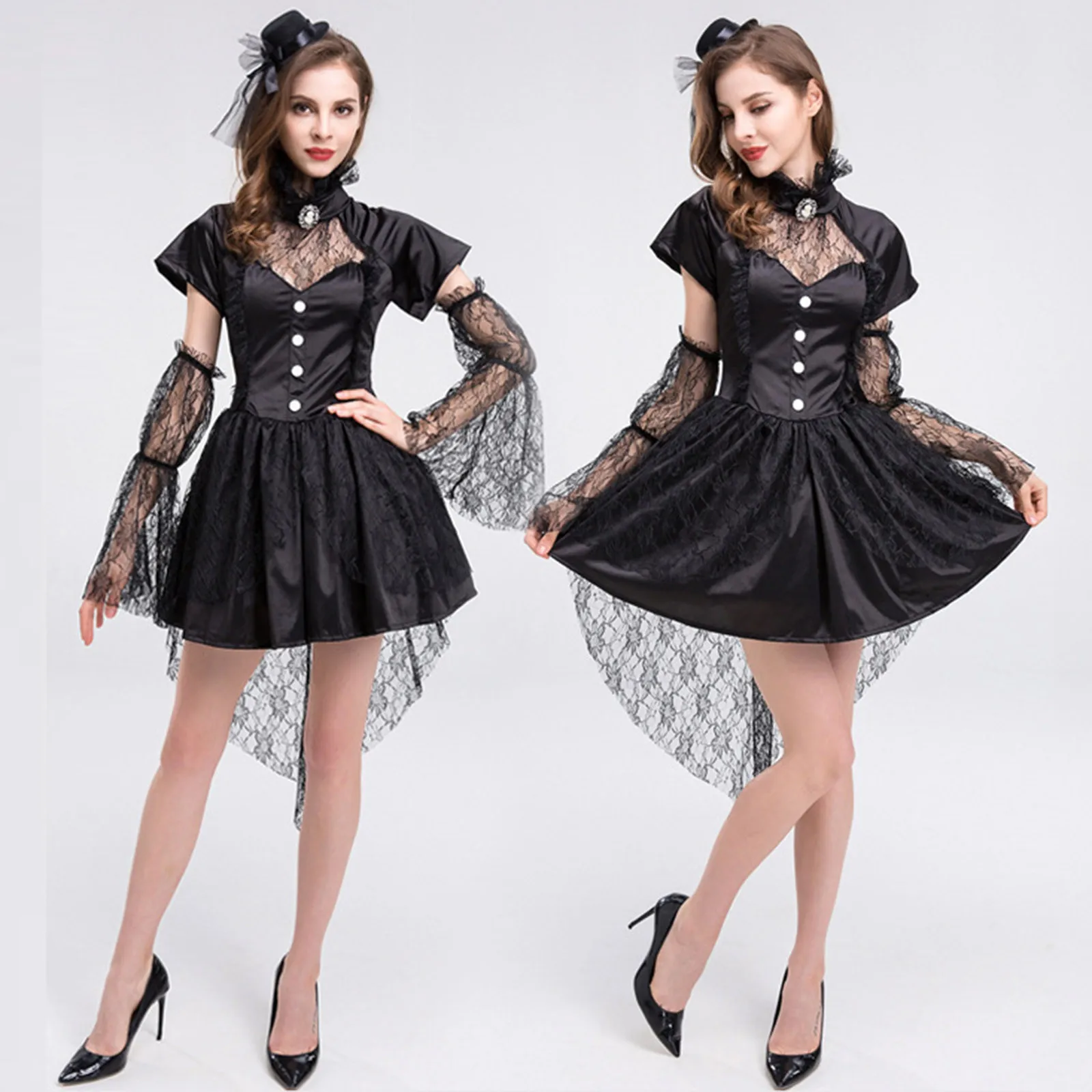

Goth Lolita Dress Mall Gothic A-line Kwaii Mini Dresses Grunge Style Black Bandage Corset Dress Women Emo Embroidery Alt Clothes