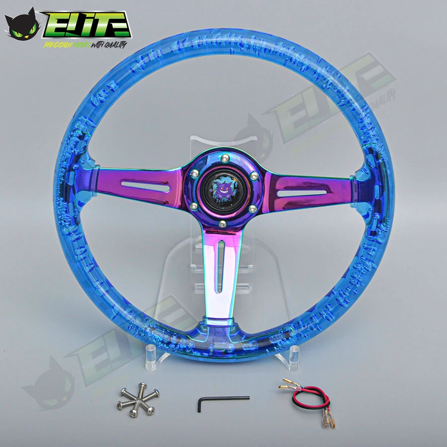 Универсальное гоночное прозрачное акриловое рулевое колесо 14 дюймов Нео