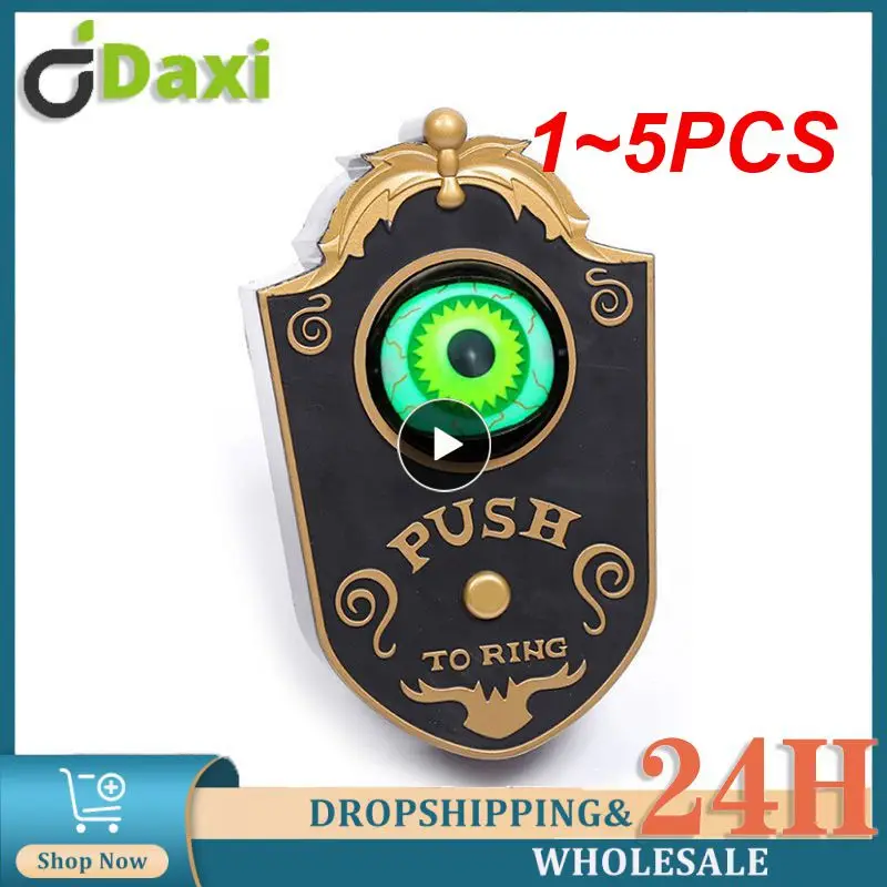 

1 ~ 5 шт., одноглазный дверной звонок на Хэллоуин, украшение с привидениями, реквизит из страха, светящийся подвесной дверной звонок, глазный звонок