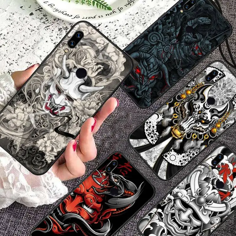 

samurai Oni Mask art Phone Case For Xiaomi Redmi note 7 8 9 11 i t s 10 A poco f3 x3 E pro lite funda shell coque cover