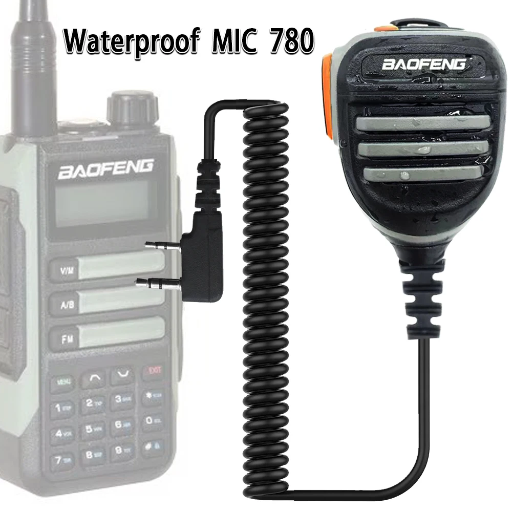 Baofeng-altavoz de hombro profesional, micrófono impermeable para UV-10R, 888S, UV-5R, walkie-talkie, 2 pines, bidireccional, Radio Ham