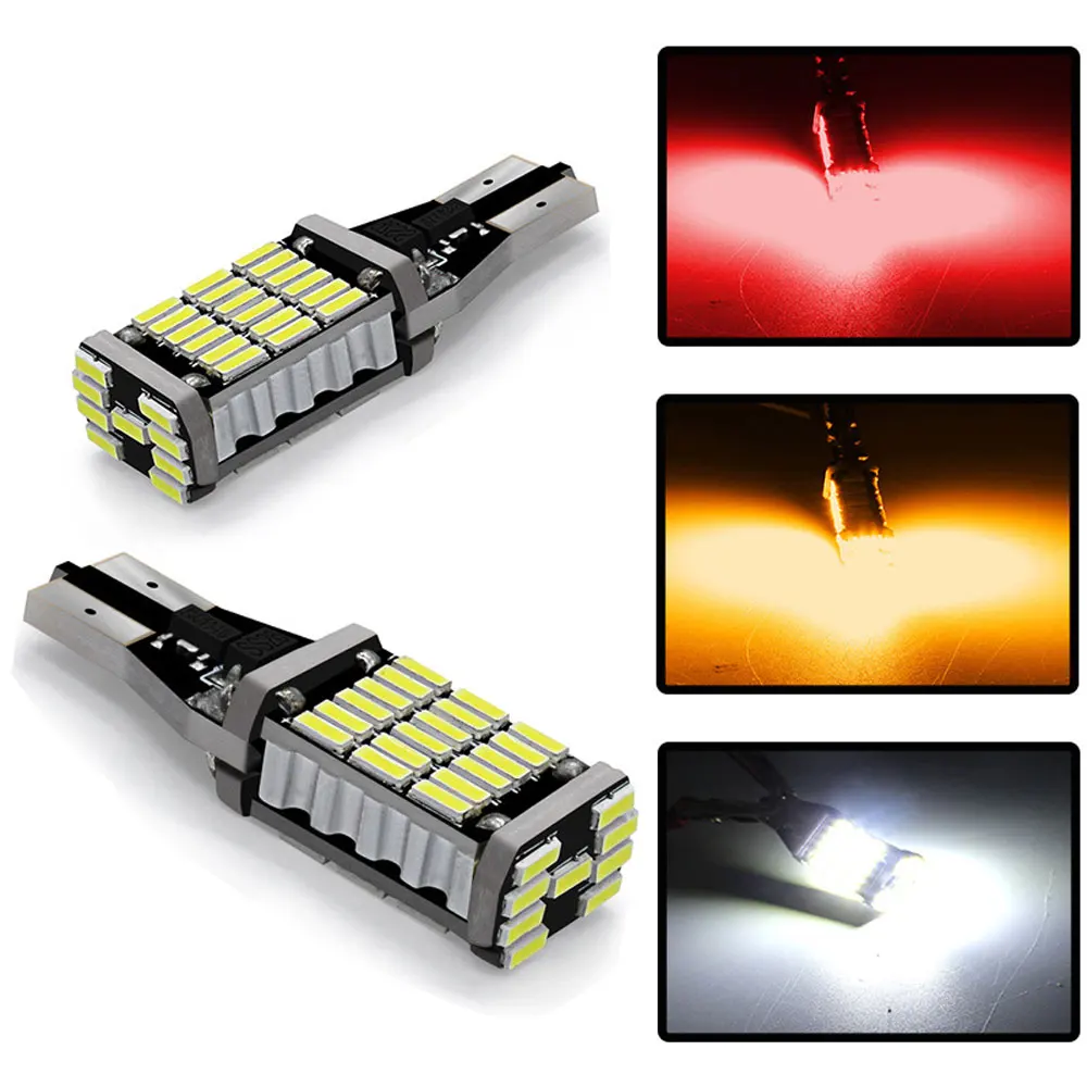 

Автомобильный светодиодный светильник Реверсивный светильник T15 4014 45SMD декодирующий высокий светильник задний светильник Canbus светодиодны...