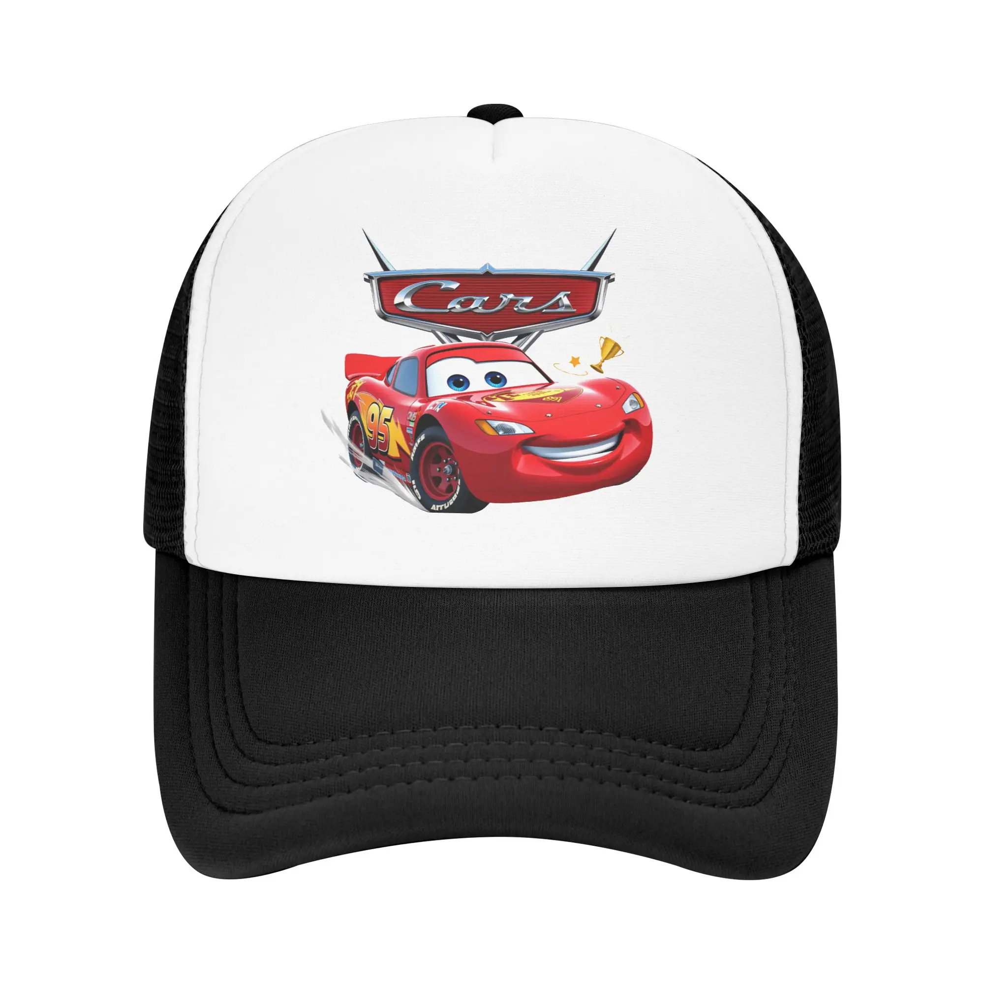 Фото Бейсболка-тракер McQueen Lightning Car Clipart Mesh для мужчин, летняя, в уличном стиле, для тенниса и скейтбординга, оптовая продажа, снэпбэк №1