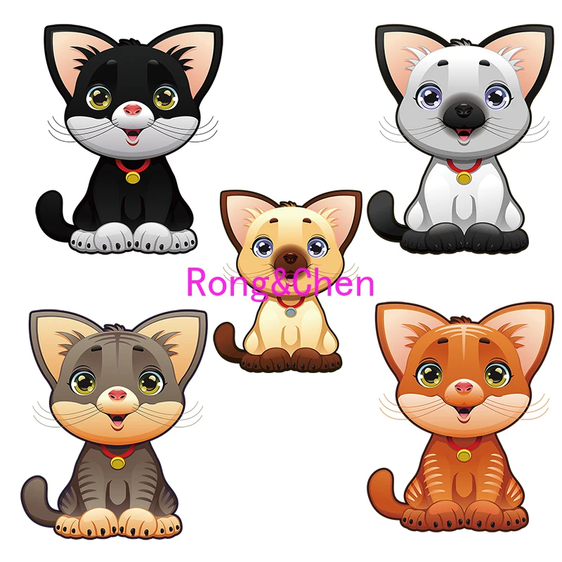 

Мультяшные животные автомобильные наклейки милый кот автомобиль Мотогонки шлем тележка багаж ноутбук багажник кузов автомобиля окно ПВХ в...