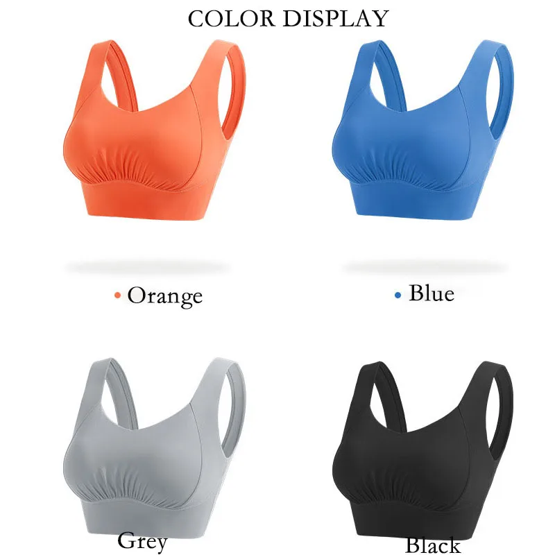 Nylon Top Women Bra Shockproof High Intensity Running Gather and Shape One Piece Shock Absorbing Yoga Sports Bra for Women Gym