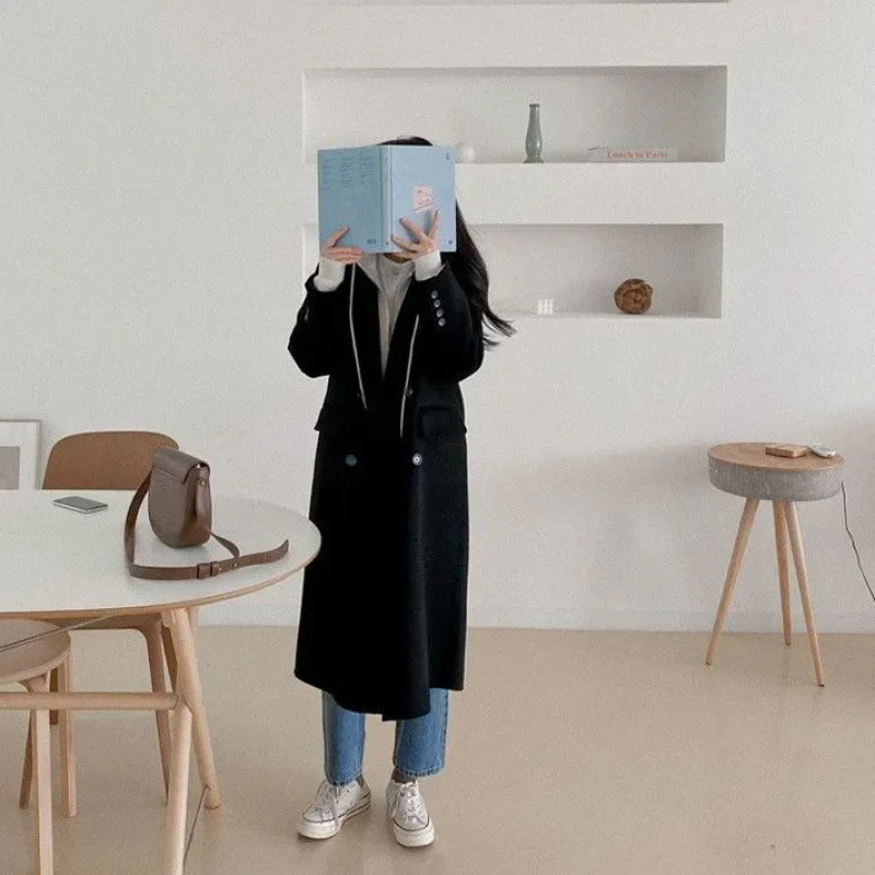 Зимняя серая куртка с длинными рукавами 2023 корейская версия в британском стиле