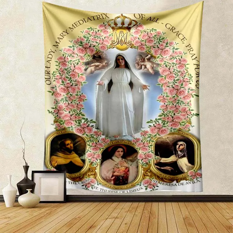 

Гобелен с изображением богини, богини, Девы Марии, настенный декоративный фон для гостиной, спальни, украшение для дома