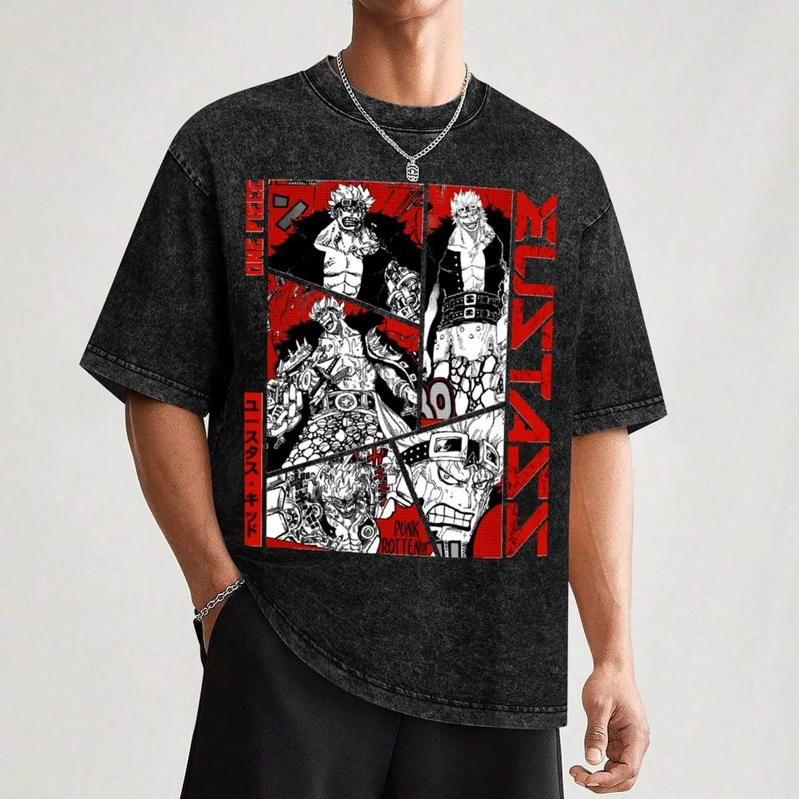 Футболка Eustass Kid Manga Panel футболки на заказ одежда в стиле аниме топы больших