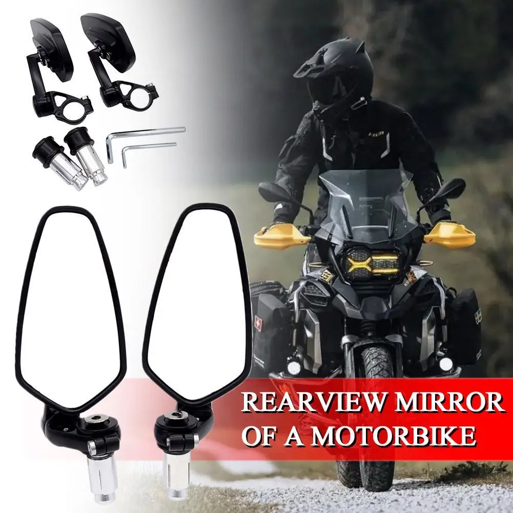 

Motorcycle 360 Degree Swivel Universal 7/8" Handle Bar End Billet Aluminum Side Rearview Mirror For Haonda