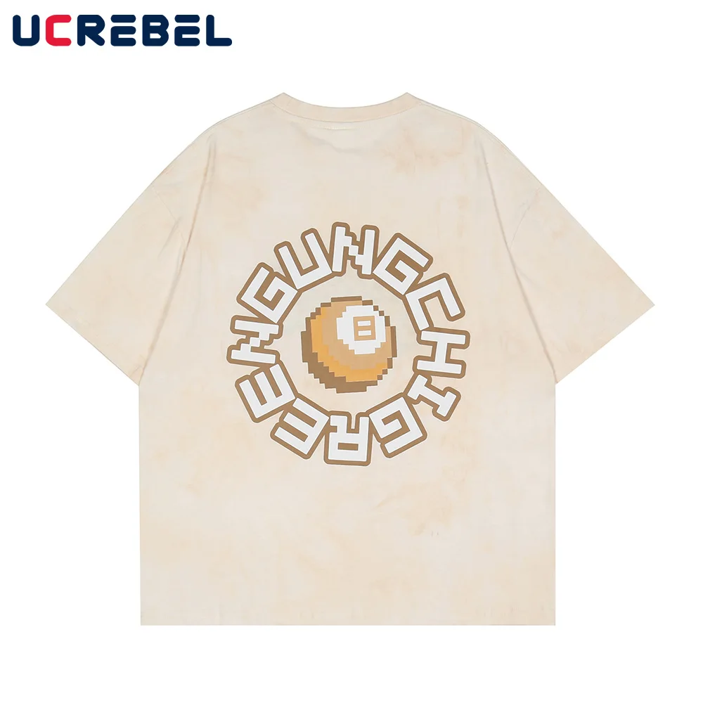 

Letter Embroidery Short Sleeve T-shirt Mens Streetwear Casual Cotton Tee Summer Trend Loose Crew Neck Half-Sleeve Men