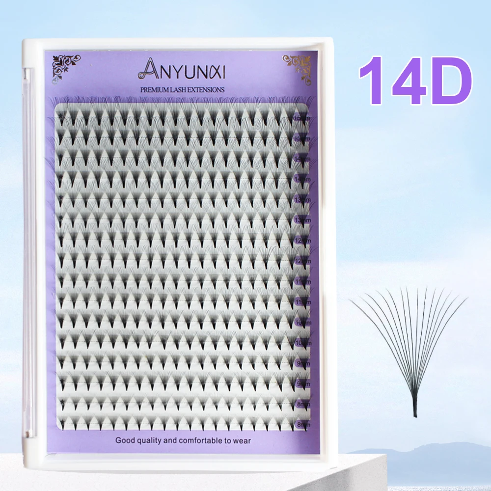 Готовые объемные вентиляторы ANYUNXI 5D 6D 10D 12D 14D 16D 20D, искусственная норка с остроконечным стержнем, 320 вентиляторов, русский объем (art.: 3920c834ef236) - 3920c834ef236