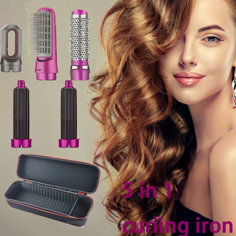 2022 Home 5 In 1 Hair Comb Electric Hair  Negative Ion Air Detachable Wrap Curling Wand Brush Straightener Brush Blow Dryer