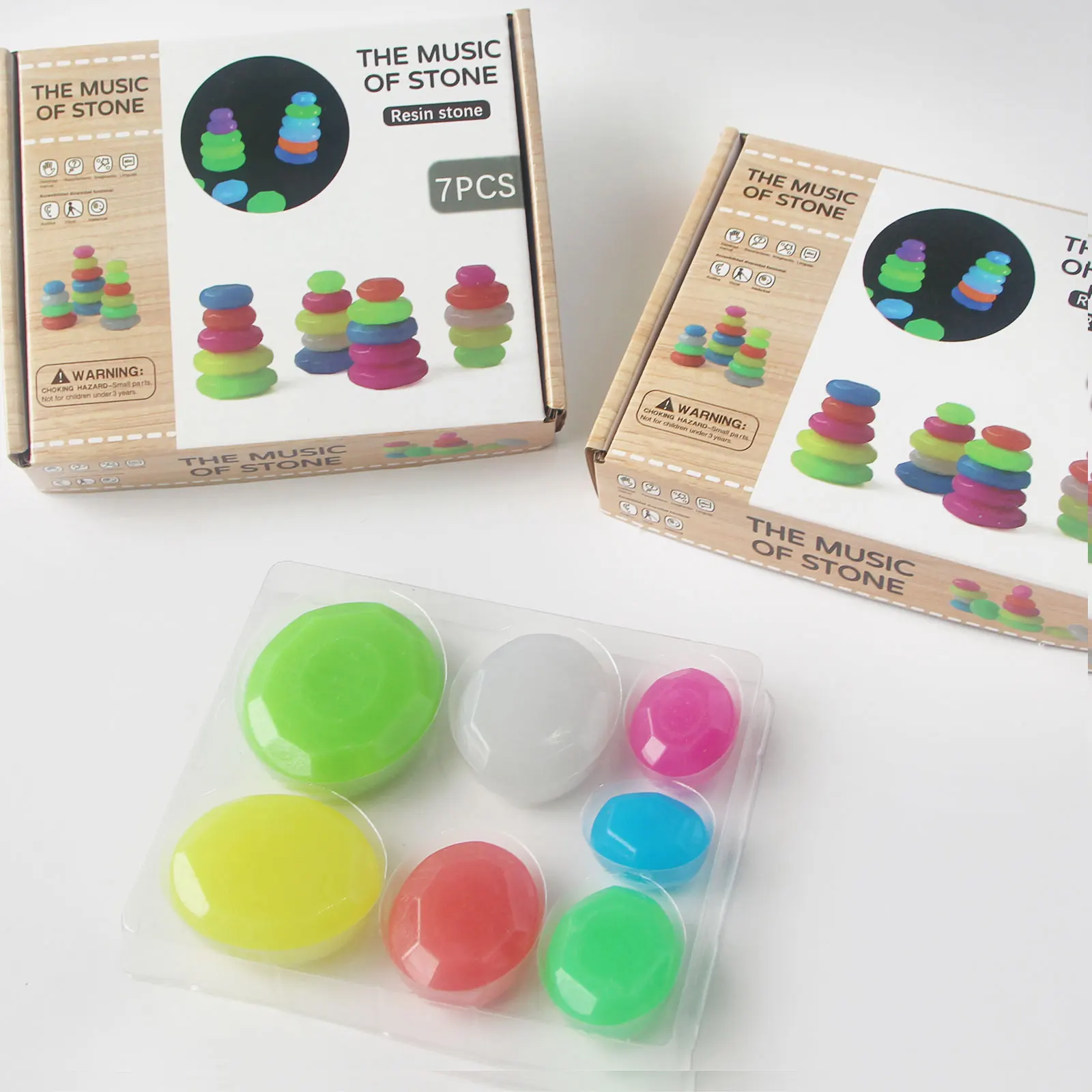 7 шт. светящиеся разноцветные камни для украшения сада и аквариума