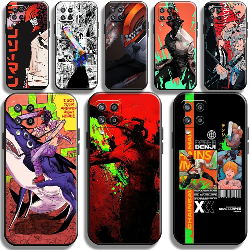 

Anime Chainsaw Man Pattern Phone Case For Samsung Galaxy M12 Full Protection Soft Funda Liquid Silicon Coque TPU Cases Carcasa