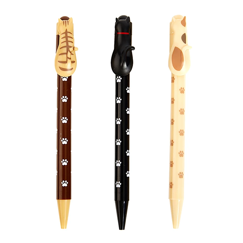 

1 cat-shaped press ballpoint pen stationery cartoon student pen signature pen