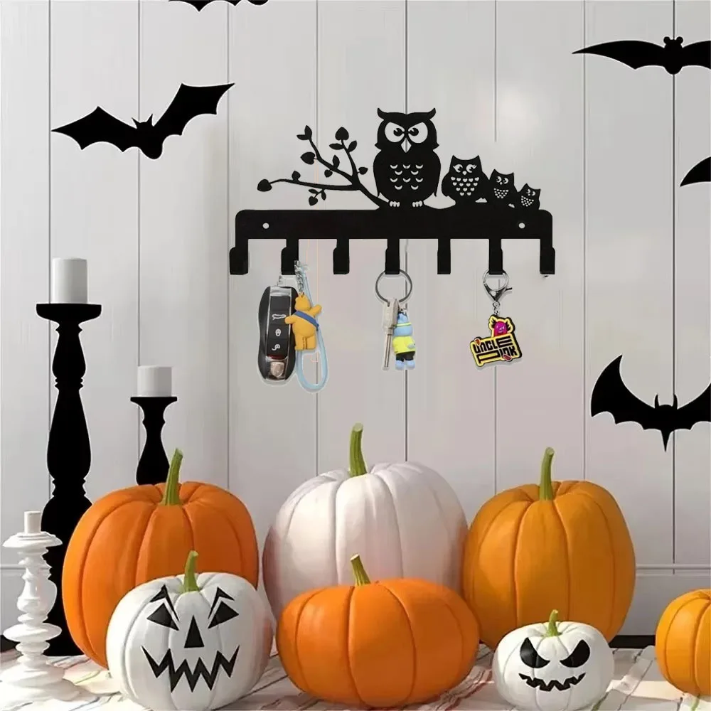 Прекрасный металлический держатель для ключей с совой: настенные железные