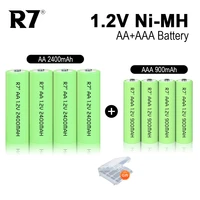 r7 aa rechargeable battery 2400mah900mah aaa rechargeable batteries aa 1 2v ni mh aa battery aaa batteries for toys camera