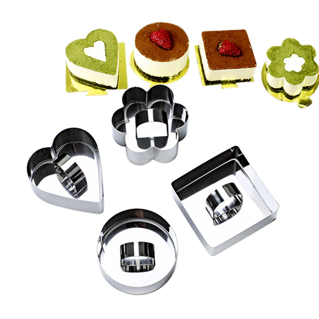 

Retractable Stainless Steel Circle Foam Ring Cake Baking Tool Set Size Shape Adjustable Bakeware Silver For Kitchen Tools