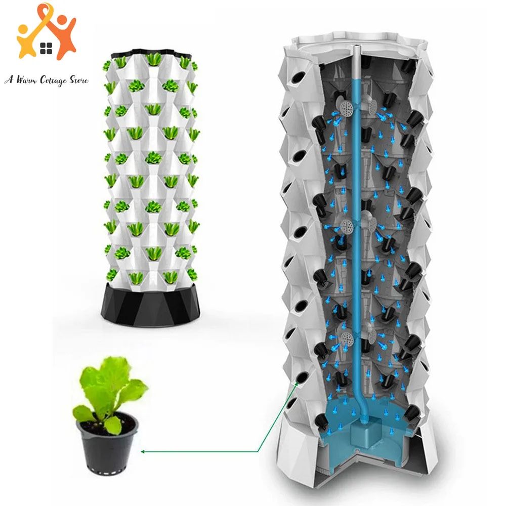 

10 Layers 80 Plants Site DIY Greenhouse Vertical NFT Hydroponic Growing System Pineapple Aeroponic Tower