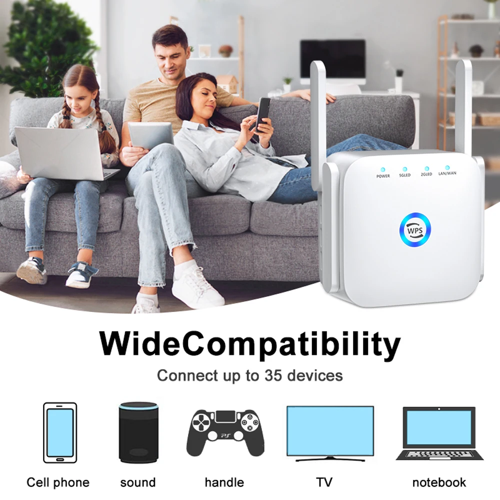 5G WiFi Repeater Wifi Amplifier Router Signal Wifi Range Extender 1200Mbps Wireless Repeater Booster Long Range Wi Fi Repeater images - 6