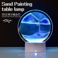 quicksand painting desktop decoration dynamic hourglass lamp gift 3d three dimensional night light creative decompression table
