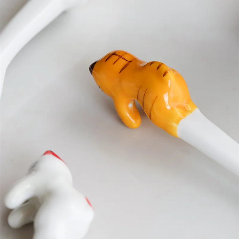 Креативная кошка ложка подарок милые кошки керамическая мультяшная подвесная