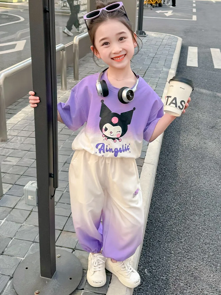 Детские комплекты из двух предметов с мультяшным принтом повседневные милые