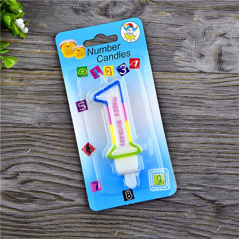 

New 1pc Birthday Number Candles Colorful Rainbow Number Happy Birthday Cake Candles Baking Decoration Scene Candles