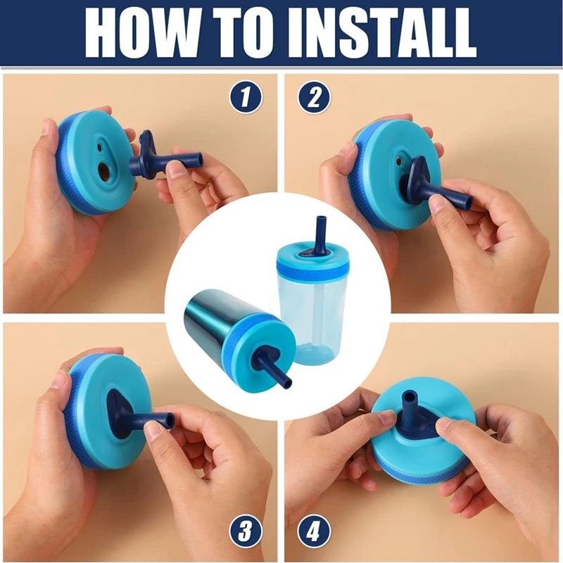 4 шт. запасные соломинки с клапаном для заклепывания 15 унций 1 щеткой