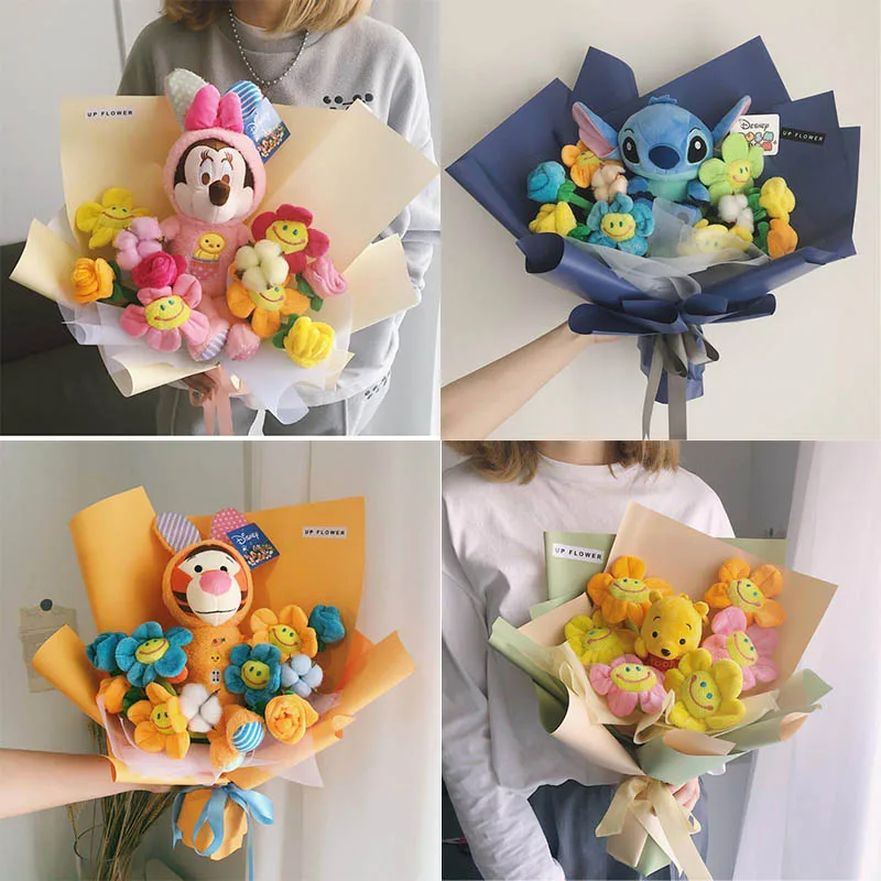 

Disney Cartoon Mickey and Minnie Children's Bouquet Plush Doll Valentine's Day Exquisite Gift Cute Doll Bouquet Birthday Gift