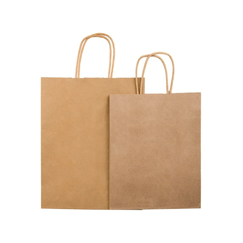 

Wholesale Twisted Handle Paper Bags Brown Kraft Paper Shopping Bag customizable paper bags from china source factory