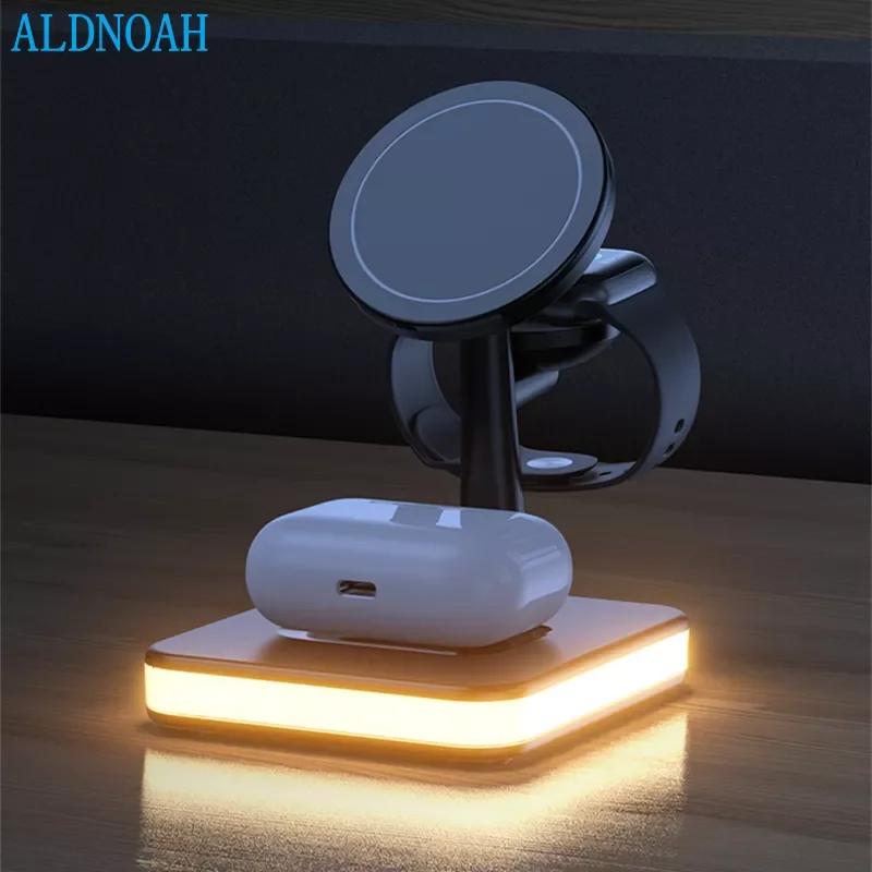 

NEW2023 25W Magnetic Wireless Charger Stand Dock For iPhone 13 12 Pro Max Mini Apple iWatch 7 Airpods PD QC3.0 USB Fast Charging