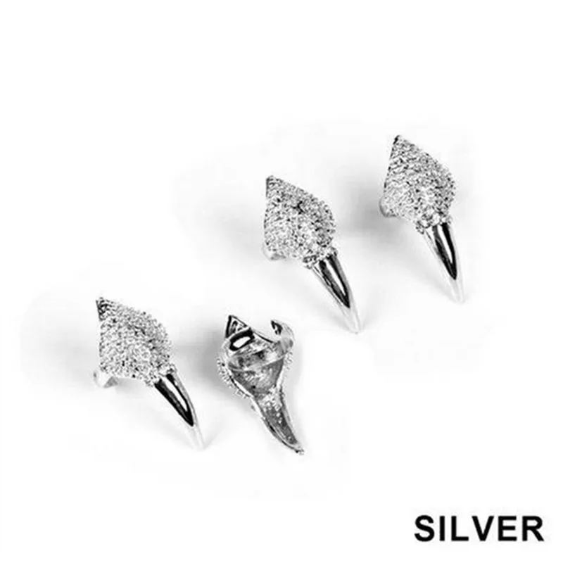 1 шт. серебряная броня для ногтей в стиле панк-рок |