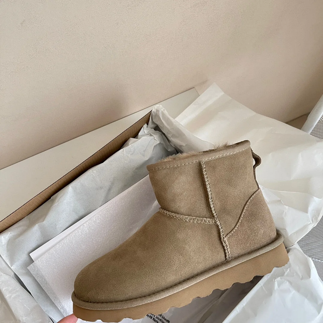 Женские зимние ботинки Aobreugg из натуральной овечьей шерсти зима 2023