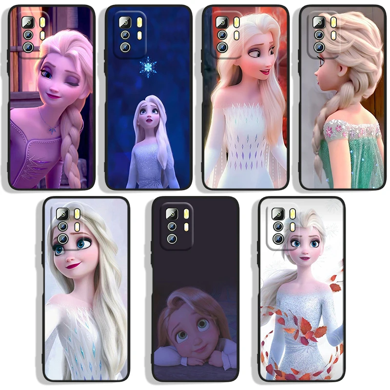 

Nice looking Frozen Phone Case For Xiaomi Redmi Note 10 10S 10T 10ProMax 11 11S 11T 11E Lite Pro 5G 4G Black luxury Silicone