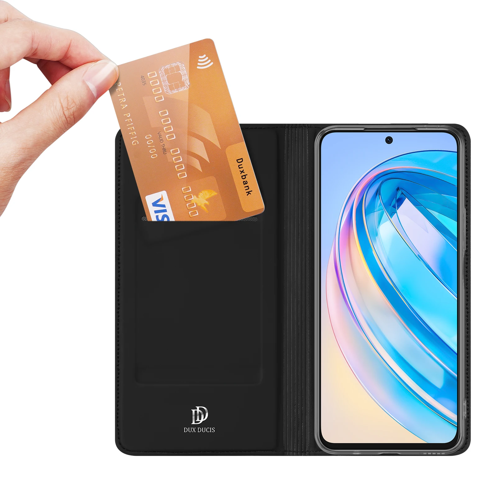 

DUXDUCIS For HUAWEI Honor X8a Case Flip Cover Luxury Leather Wallet Case Full Good Protection Steady Stand Magnetic Close Sleeve