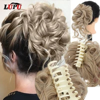 synthetic womens hair buns curly chignon ombre claw hair messy buns updo claw clip in hairpiece for women