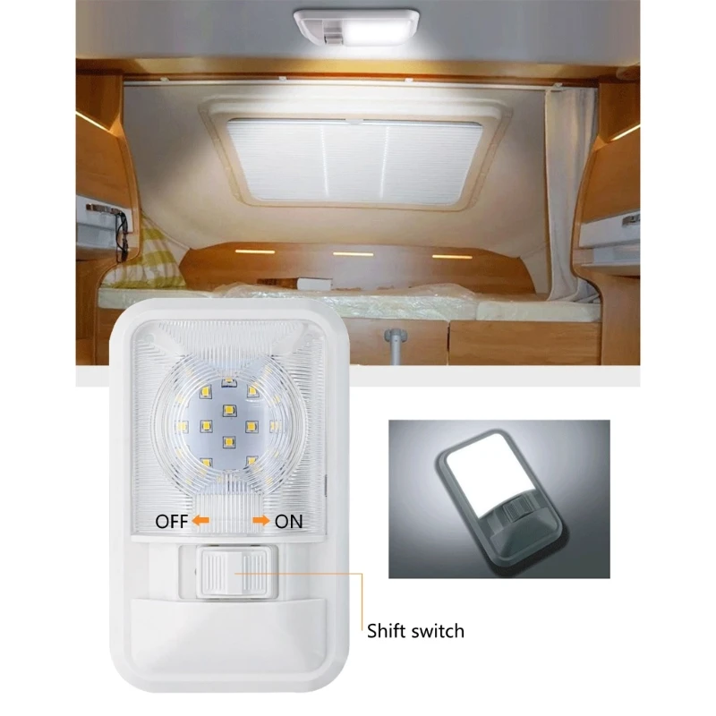 

Трехпозиционный переключатель, светодиодный потолочный светильник для кемпера, прицепа, одинарный купольный светильник с линзой