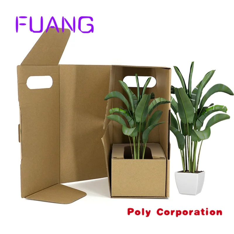 Custom Logo Christmas Corrugated potted packaging boxes plant shipping box for packagingpacking box for small business