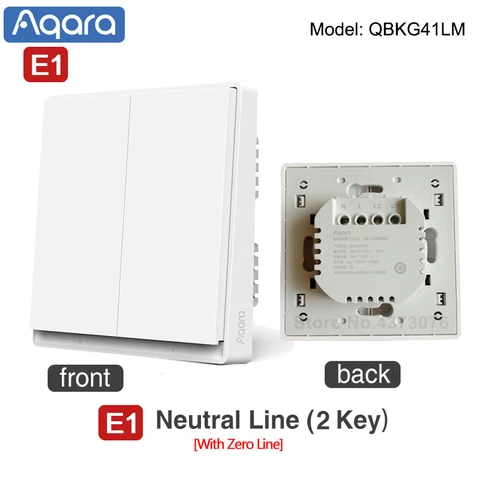 Aqara Smart Wall Switch E1 Zigbee 3.0 Nu/cu Comutator neutru Smart Home Home Wireless Light Comutatoare pentru aplicația MI Home HomeKit