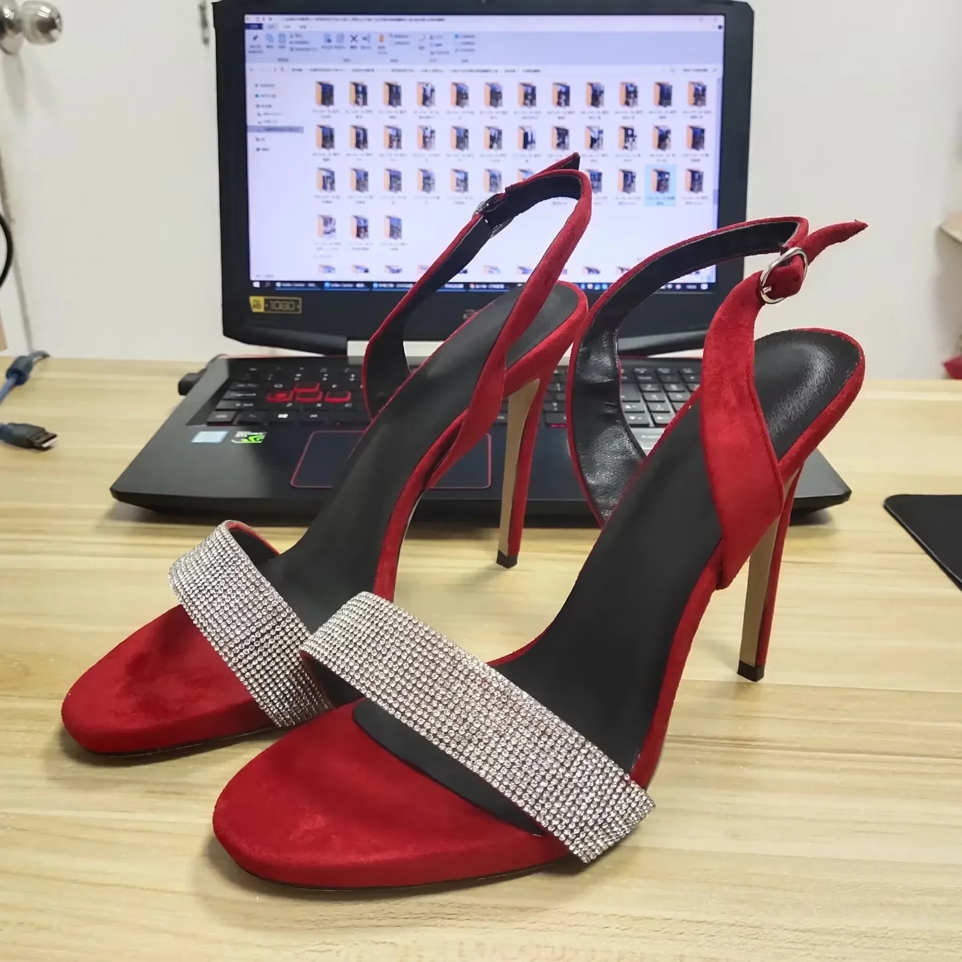 [Измерьте длину вашей стопы до оформления] женские сандалии с кристаллами